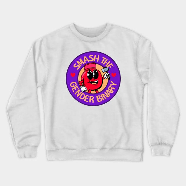 Smash The Gender Binary - Rid Gender Rolls Crewneck Sweatshirt by Football from the Left